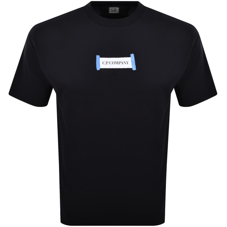 CP Company Jersey Logo T Shirt Navy | Mainline Menswear